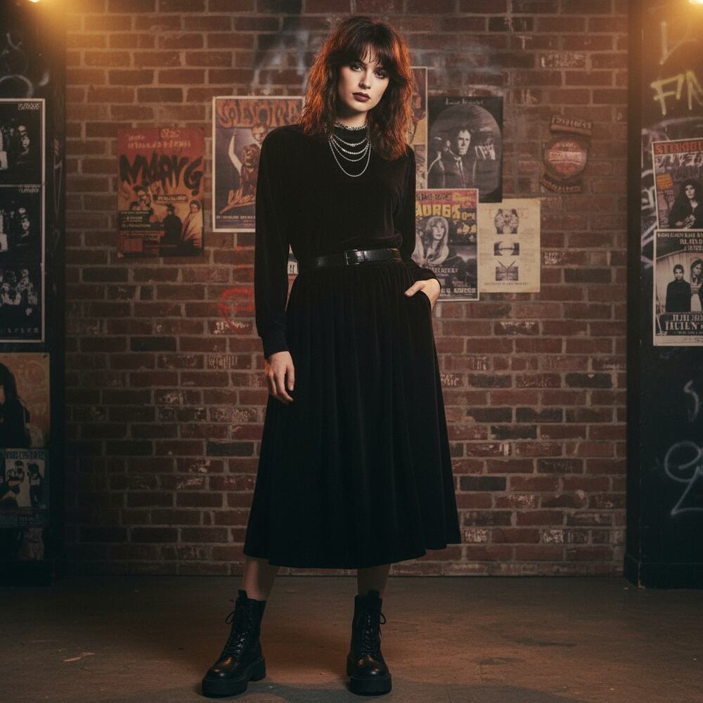 Vintage Lizsport Black Velour Dress